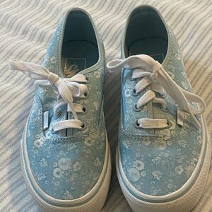 Blue Floral Canvas Sneakers